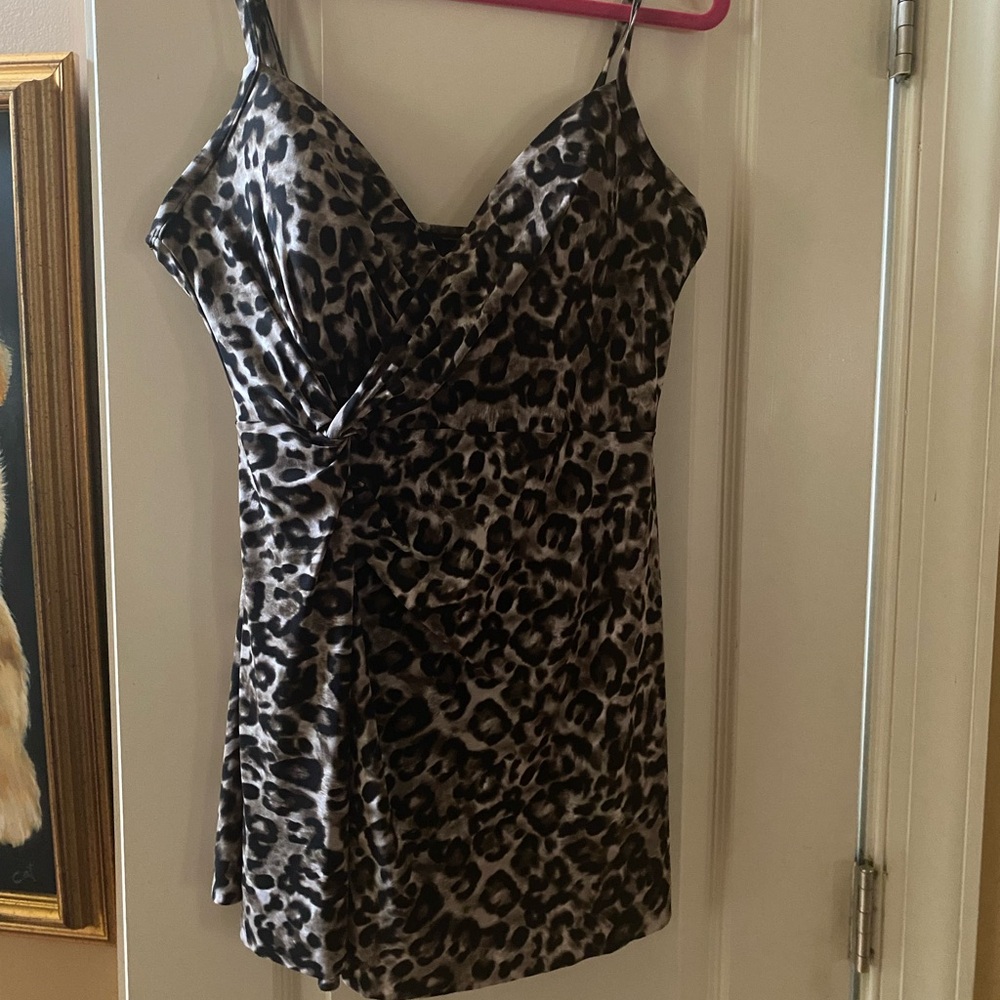 Leopard Print Women's Swim Dress